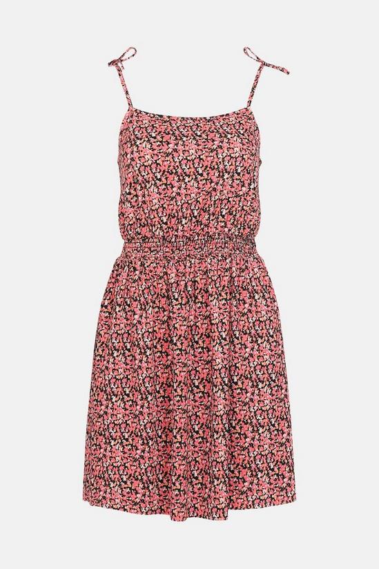 Oasis Ditsy Crinkle Shirred Waist Mini Dress 5