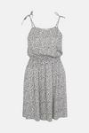 Oasis Mono Ditsy Crinkle Shirred Waist Mini Dress thumbnail 5