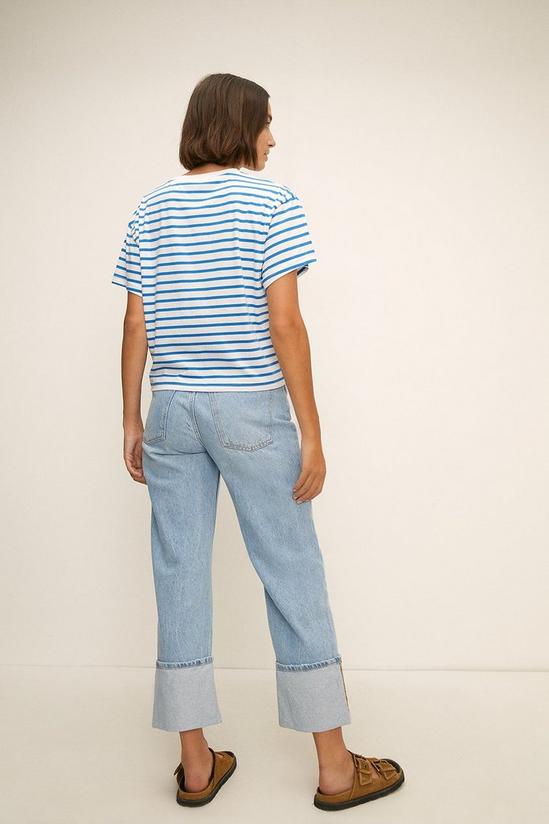 Oasis Cotton Stripe Tie Front T-shirt 3