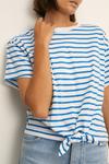Oasis Cotton Stripe Tie Front T-shirt thumbnail 4