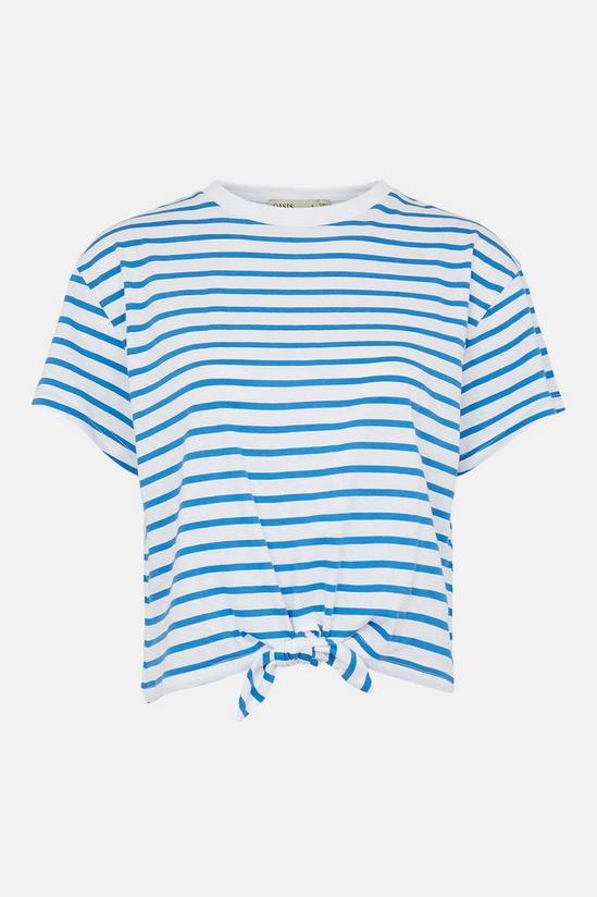 Oasis Cotton Stripe Tie Front T-shirt 5