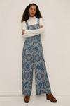 Oasis Relaxed Wide Leg Printed Dungaree thumbnail 2