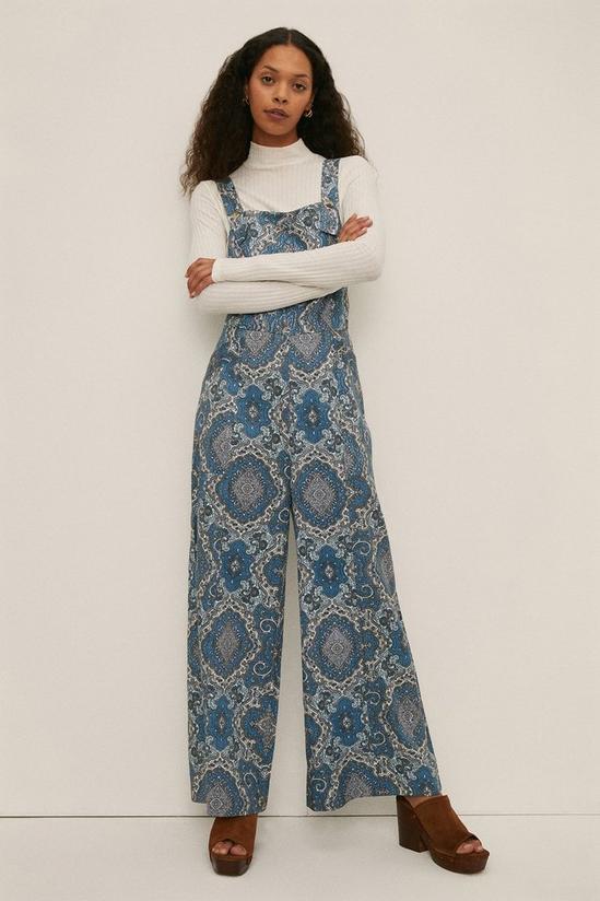 Oasis Relaxed Wide Leg Printed Dungaree 2