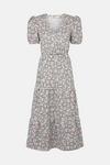 Oasis Floral Gingham Button Textured Midi Dress thumbnail 5