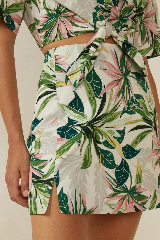 Oasis Tropical Palm Print Mini Aline Skirt 3