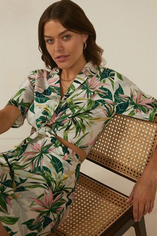 Oasis Tropical Palm Print Tie Front Shirt 2