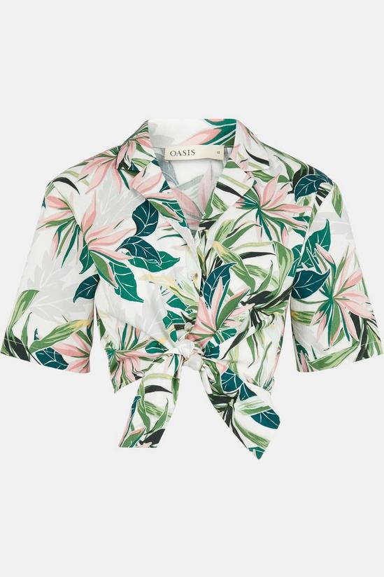 Oasis Tropical Palm Print Tie Front Shirt 5