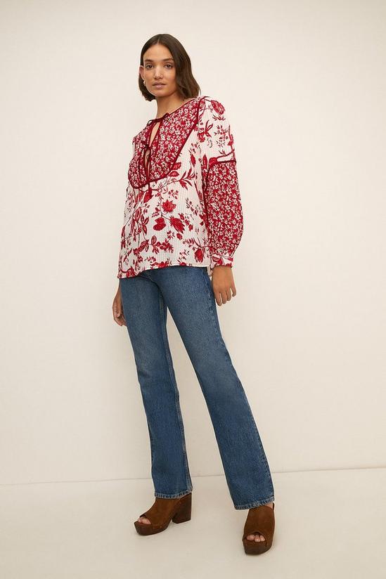 Oasis Patched Print Detail Blouse 4
