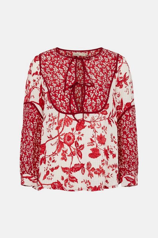 Oasis Patched Print Detail Blouse 5