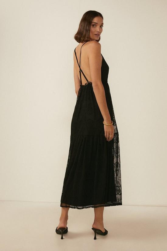 Oasis Embroidered Mesh Strappy Midaxi Dress 4