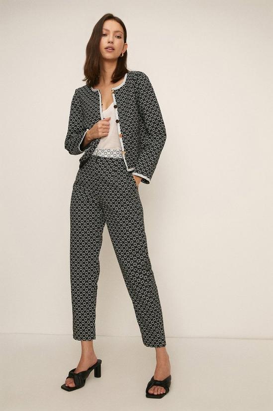 Oasis Geo Textured Print Tailored Trouser 1