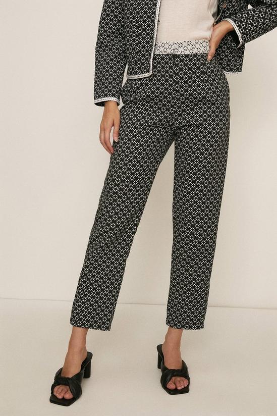 Oasis Geo Textured Print Tailored Trouser 2