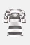 Oasis Cotton Stripe Scoop Neck T-shirt thumbnail 4