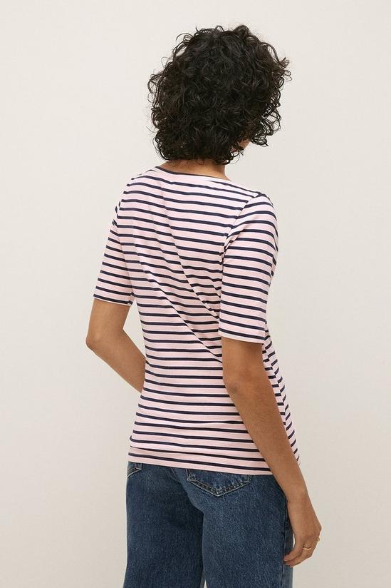 Oasis Cotton Stripe Slash Neck T-shirt 3