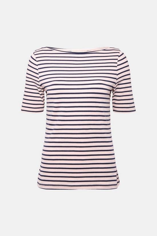 Oasis Cotton Stripe Slash Neck T-shirt 4