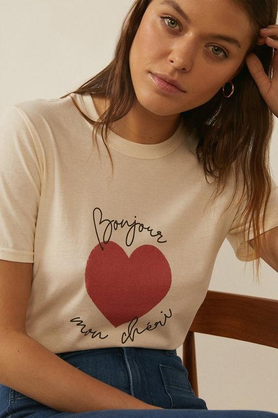 Oasis Bonjour Mon Cheri Heart T-shirt 2
