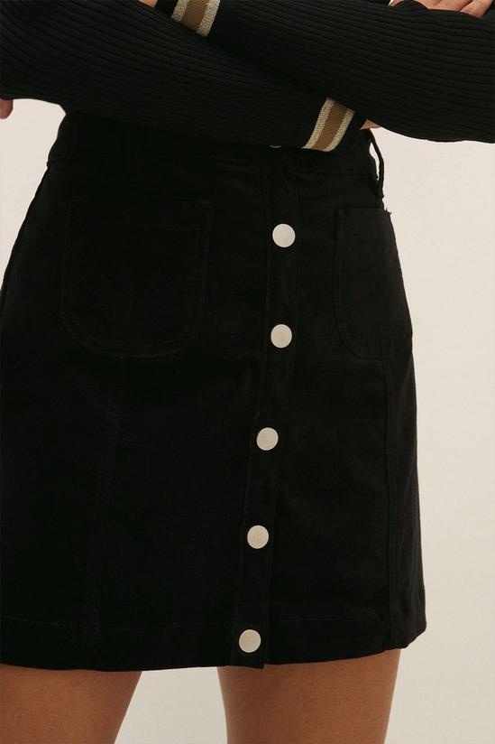 Oasis Velvet Button Through Mini Skirt 2