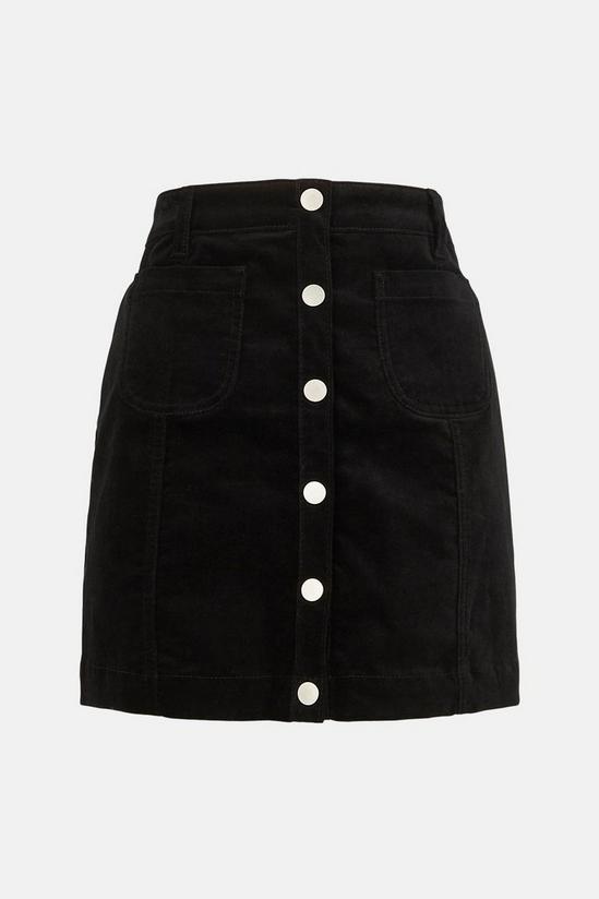 Oasis Velvet Button Through Mini Skirt 4