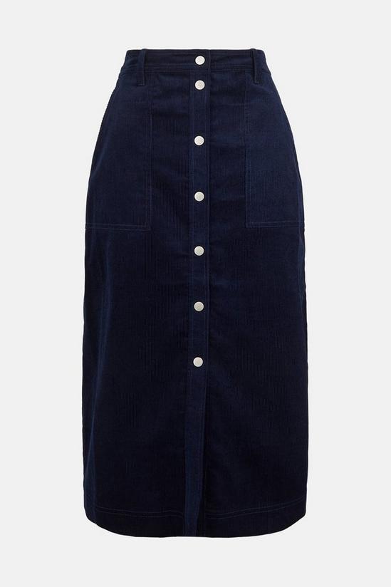 Oasis Button Through Cord Midi Skirt 4