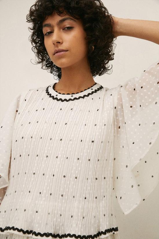 Oasis Polka Dot Tiered Blouse 1