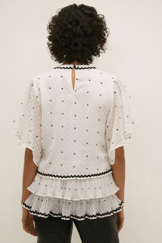 Oasis Polka Dot Tiered Blouse 3