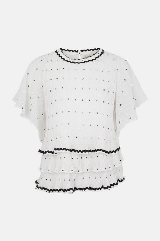 Oasis Polka Dot Tiered Blouse 5
