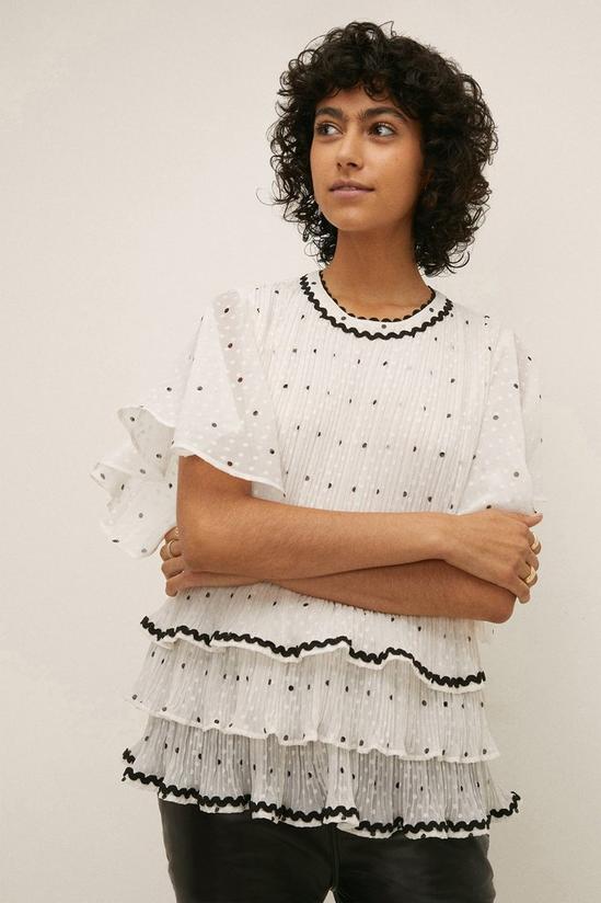Oasis Polka Dot Tiered Blouse 6