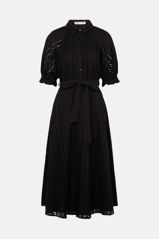 Oasis All Over Cutwork Embroidered Midi Shirt Dress 5