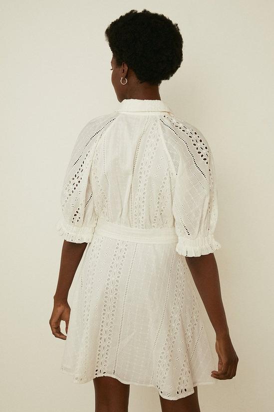 Oasis All Over Cutwork Embroidered Mini Shirt Dress 3
