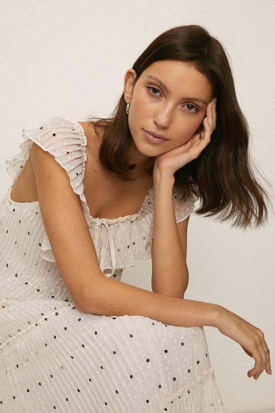 Oasis Embroidered Polka Dot Tiered Dress 1