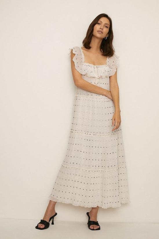 Oasis Embroidered Polka Dot Tiered Dress 2