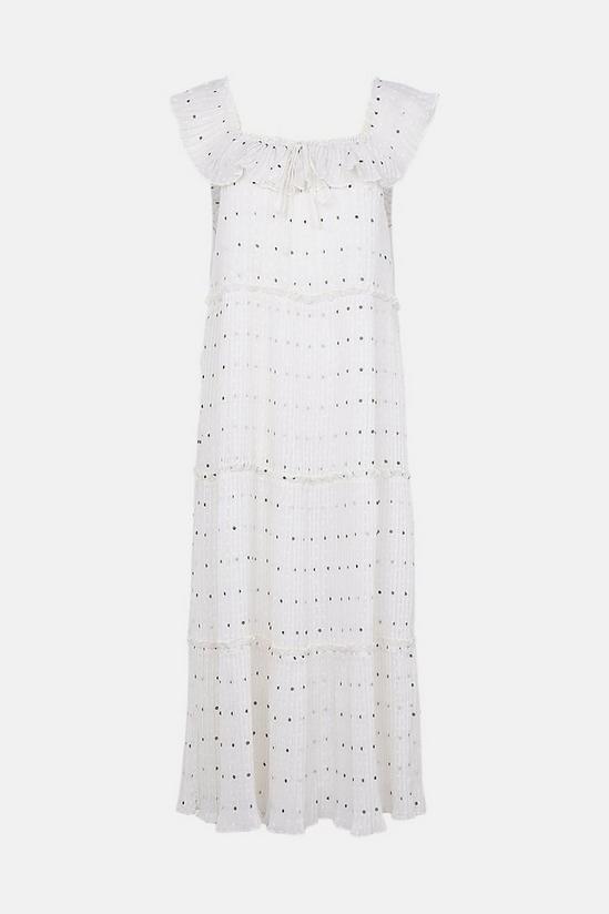 Oasis Embroidered Polka Dot Tiered Dress 4