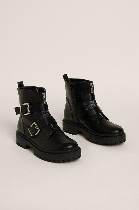 Oasis Double Buckle Zip Up Ankle Boot 3