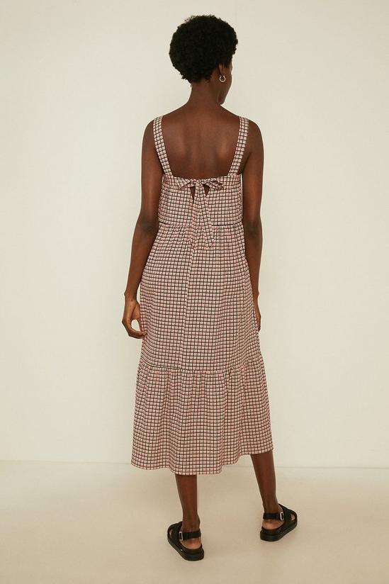 Oasis Textured Check Tiered Midi Dress 3