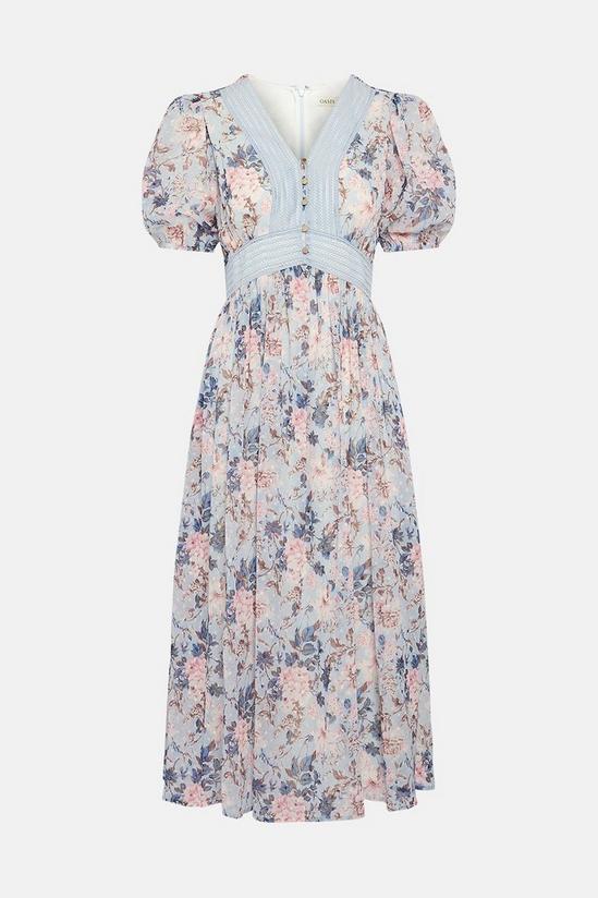 Oasis Floral Printed Dobby Chiffon Midi Dress 5