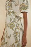 Oasis Printed Frill Detail Linen Wrap Dress thumbnail 2