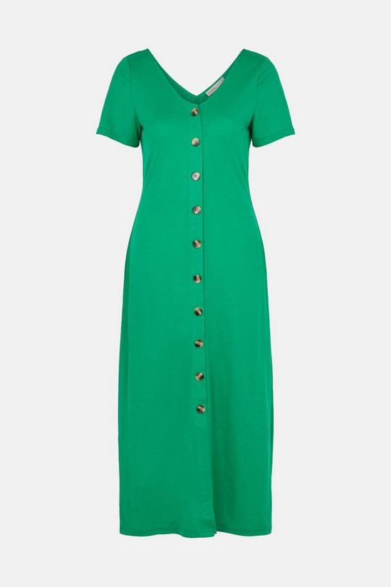 Oasis Pique V Neck Button Through Midi Dress 5