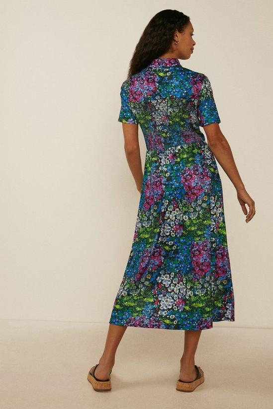 Oasis Ditsy Shirred Waist Midi Shirt Dress 3