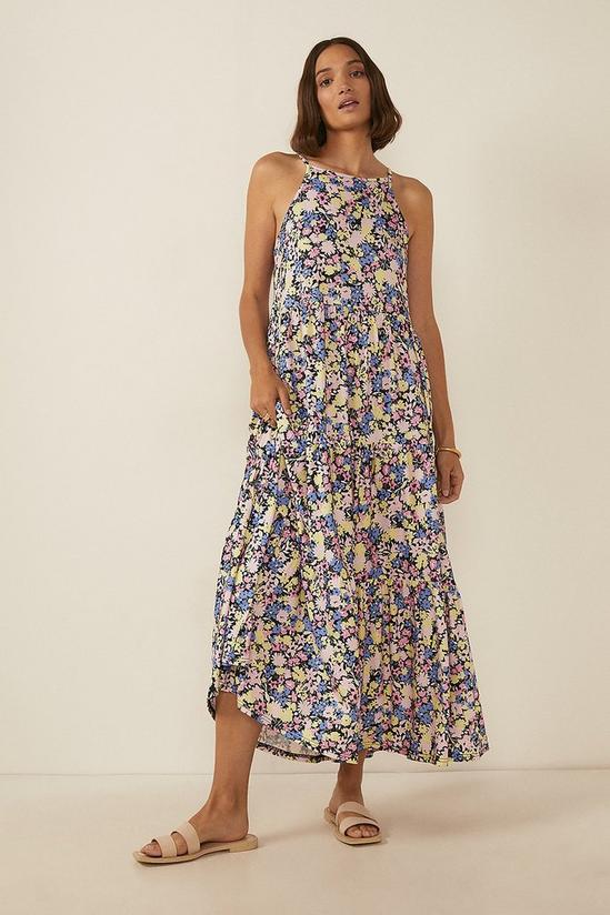 Oasis Ditsy Trapeze Tiered Midi Dress 4
