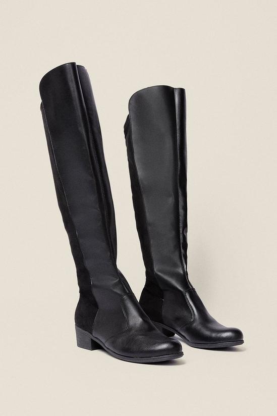 Oasis Suedette Mix Flat Long Riding Boot 2