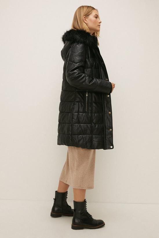 Oasis Faux Leather Padded Coat 1