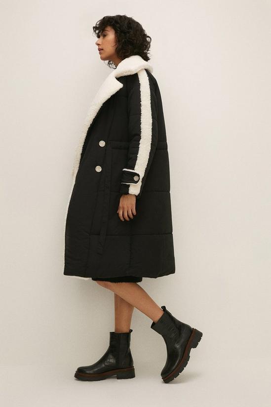Oasis Teddy Padded Collar Detail Coat 2