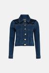Oasis Embroidered Denim Fitted Jacket thumbnail 5