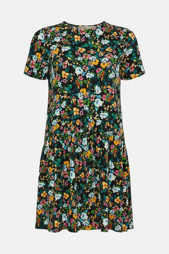 Oasis Floral Print Crinkle Drop Waist Dress 4