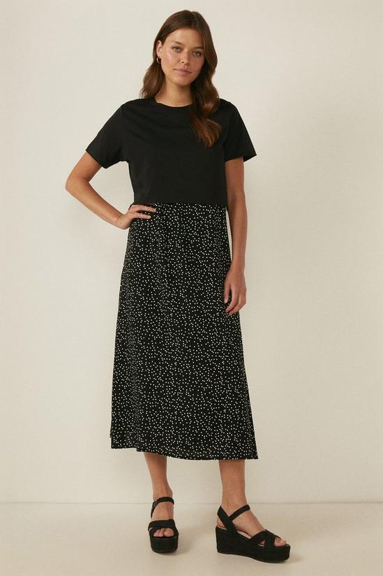 Oasis Woven Mix 2 In 1 Polka Dot Dress 1