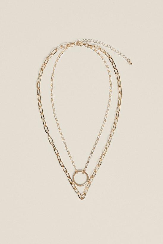 Oasis Ring Detail Double Layer Necklace 1