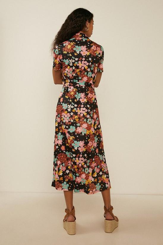 Oasis Floral Short Sleeve Midi Shirt Dress 3