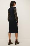 Oasis Woven Printed Sleeve Knitted Dress thumbnail 3