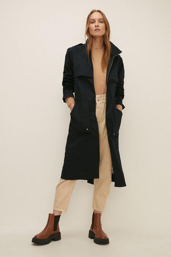Oasis Trench Detail Belted Parka 2