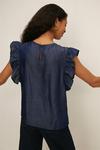 Oasis Lightweight Denim And Lace Blouse thumbnail 3
